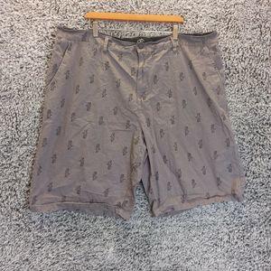 Polo Club Beverly Hills Short Adult 48 Gray Pineapple Print Pockets Men